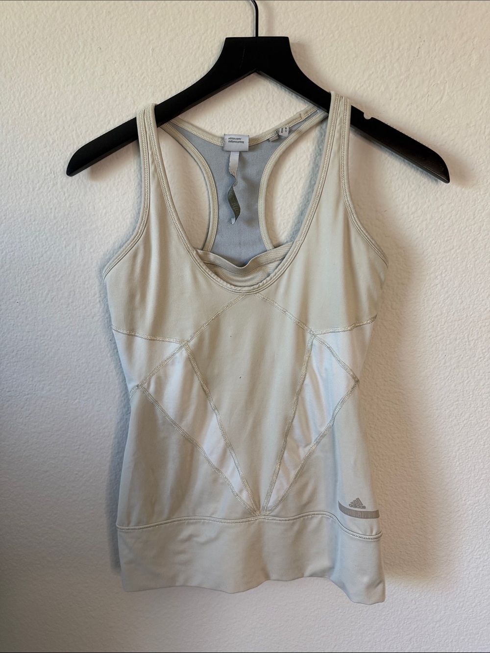 Adidas by Stella McCartney Cream Gray Racerback Tank Built-In Support Size M